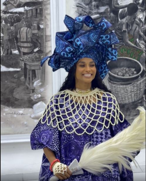 ciara wearing adire
