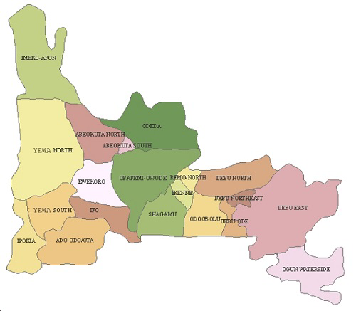 map of ogun state
